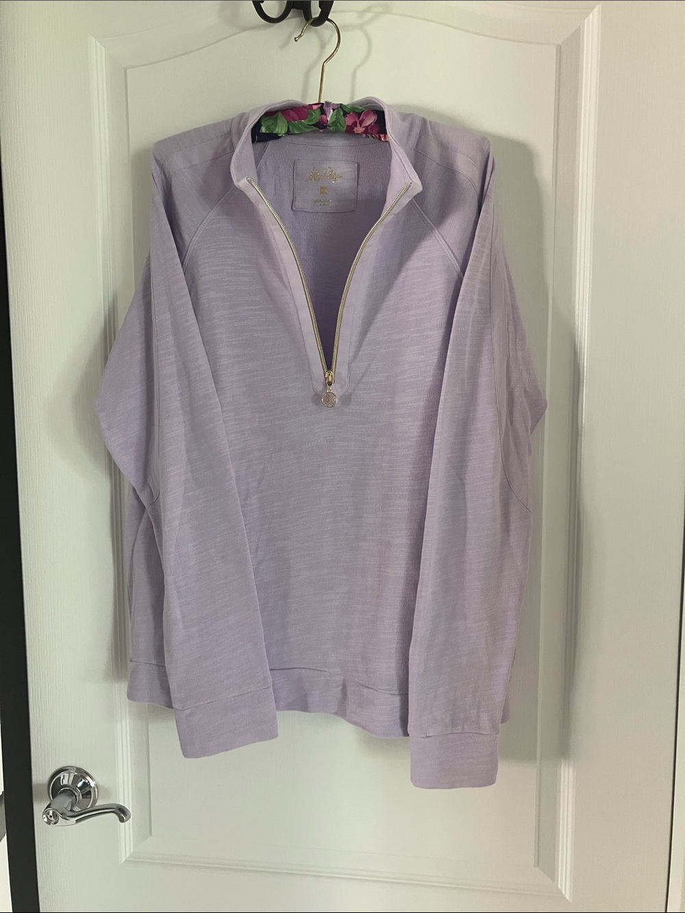 Lilly Pulitzer Women's Lavender Half-Zip Pullover Sweatshirt - Casual Comfort